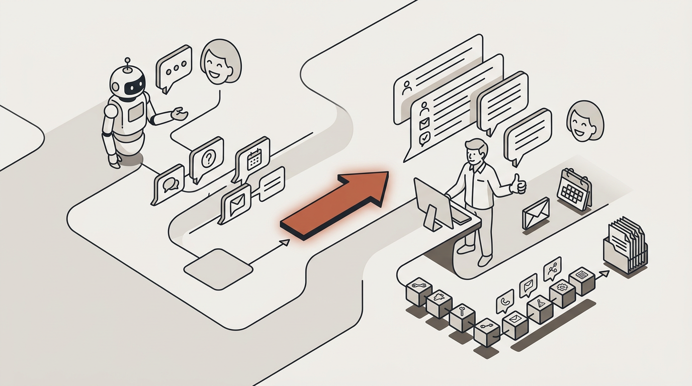 AI assistant with human handover, scoped per client — MosenAI